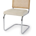 Bauhaus Metal Rattan Chair Set Cantilever Dining & Rolling Office Chair For Cafe Office ebe06deb 5949 423d 9178 c958c502a3a0