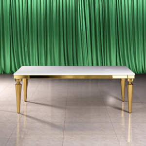 43a1c00d-e261-4755-b18e-def009b3d7cc White top gold tapered leg wedding banquet table Xingchen Furniture