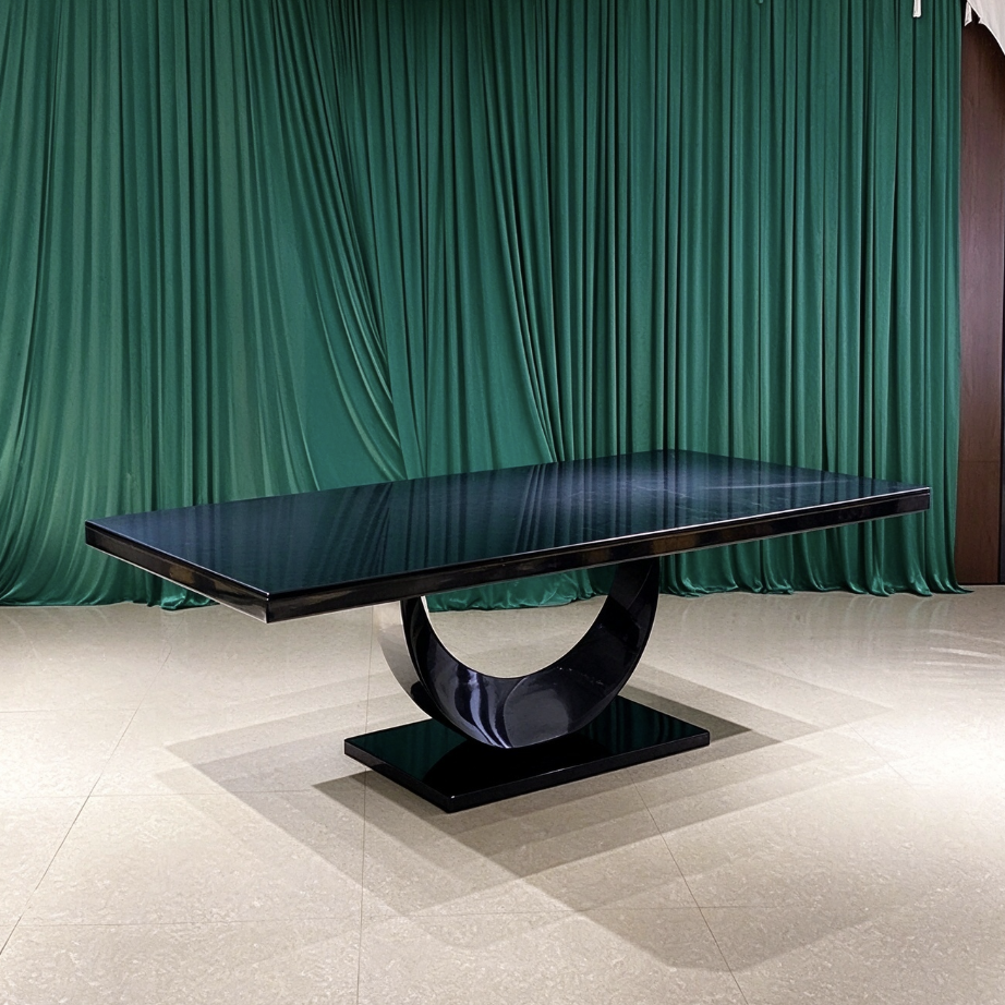 C-shaped leg black or white top wedding banquet table from Xingchen Furniture