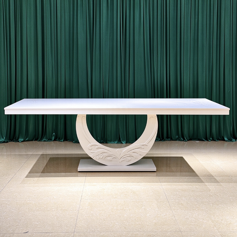 C-shaped leg black or white top wedding banquet table from Xingchen Furniture