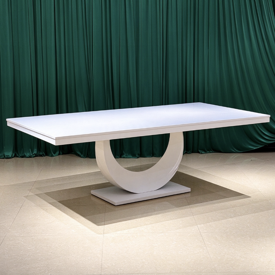 C-shaped leg black or white top wedding banquet table from Xingchen Furniture
