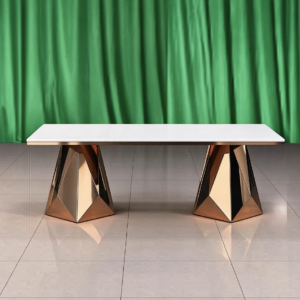 White top geometric pyramid leg wedding banquet table from Xingchen Furniture